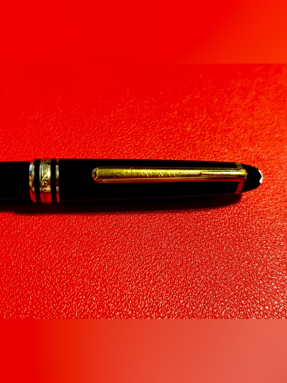 Montblanc Tiffany & Co Vintage Black Meisterstuck Pen with Gold Clip